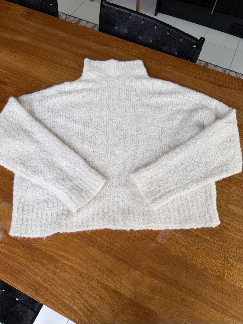 J. Crew Cream Bouclé Turtleneck Sweater